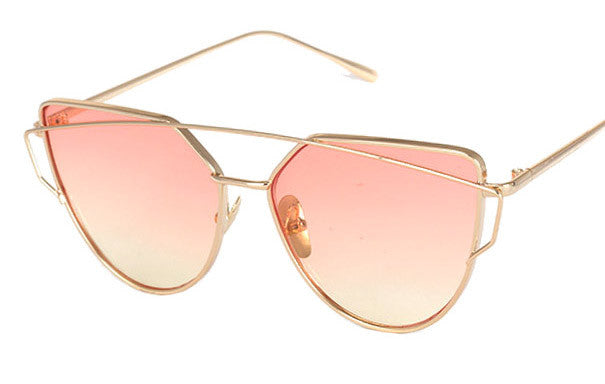 New Luxury Cat Eye Sunglasses for Women Double-Deck Alloy Frame UV400