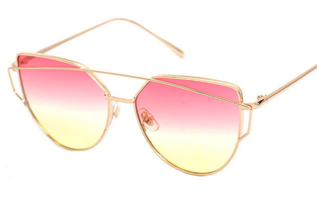 New Luxury Cat Eye Sunglasses for Women Double-Deck Alloy Frame UV400