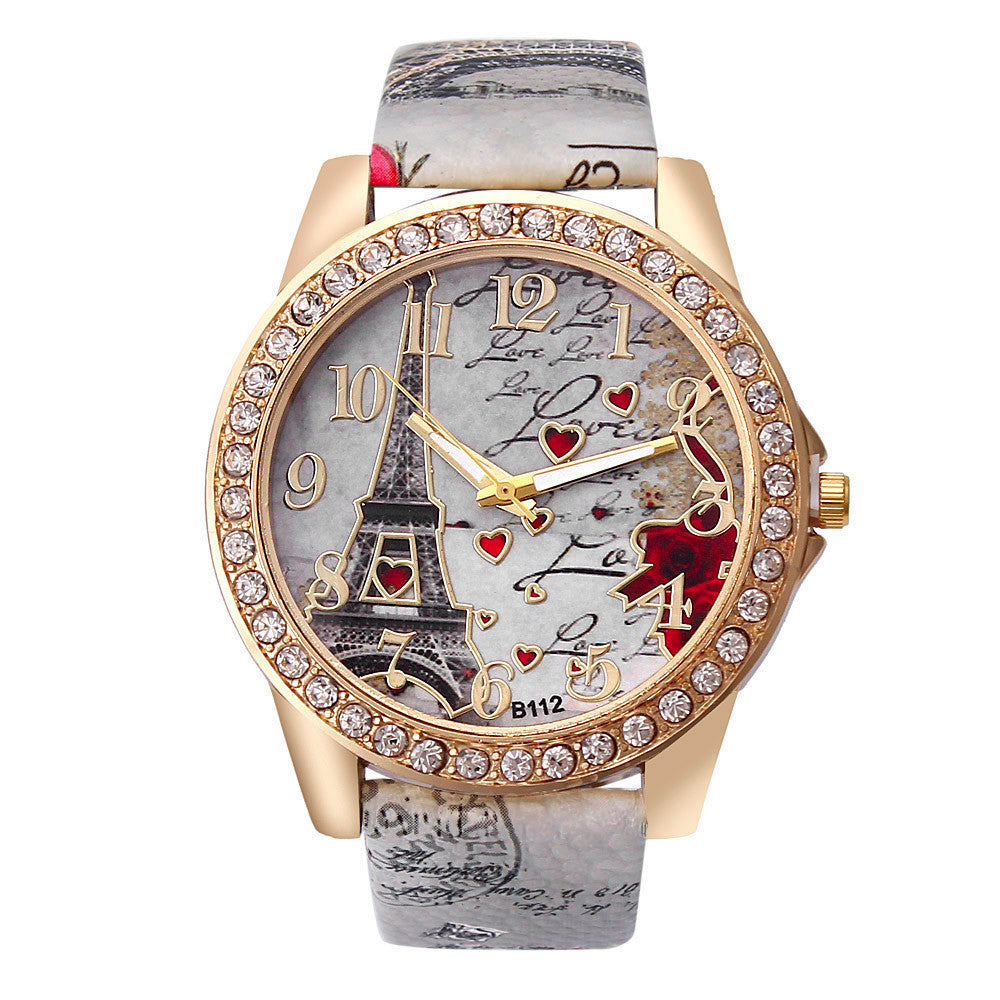 Tower Pattern Diamond Dial Watches For Women ww-d
