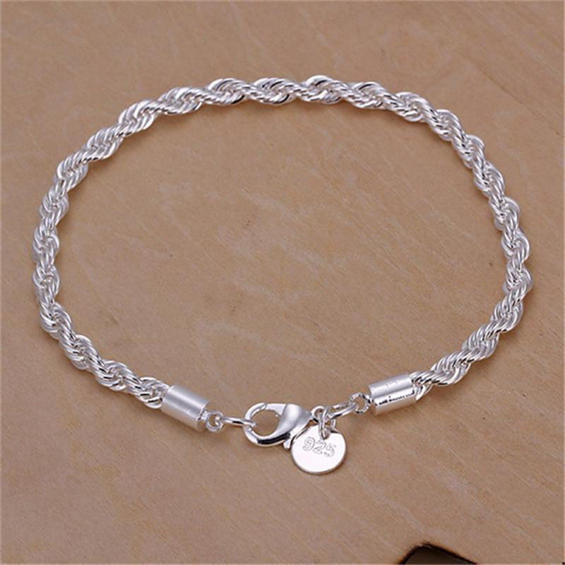 Good Looking Simple Silver Bracelets & Bangles mj-