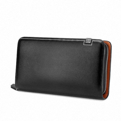 Long Designer Double Zipper Business Men's Wallet