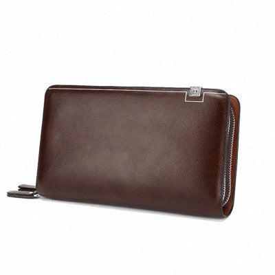 Long Designer Double Zipper Business Men's Wallet