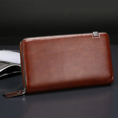 Long Designer Double Zipper Business Men's Wallet