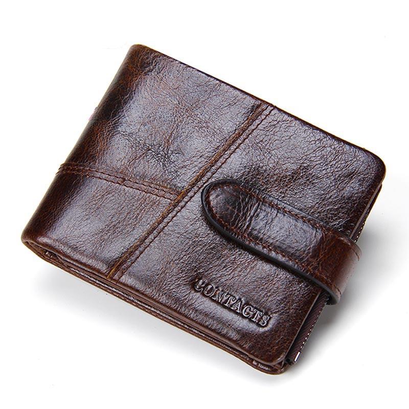 Genuine Crazy Horse Leather Men's Wallets With Card Holder