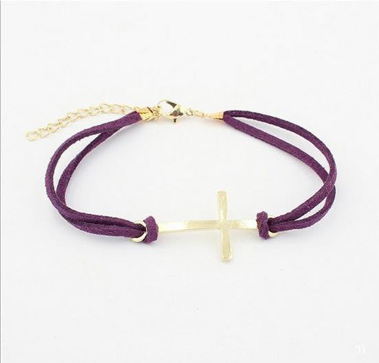 Charm Simple Leather Cross Bracelets