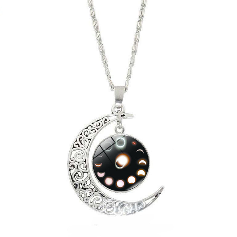 Hot Solar Eclipse Galaxy Astrophile Jewelry Moon Pendants Long Chain Necklaces