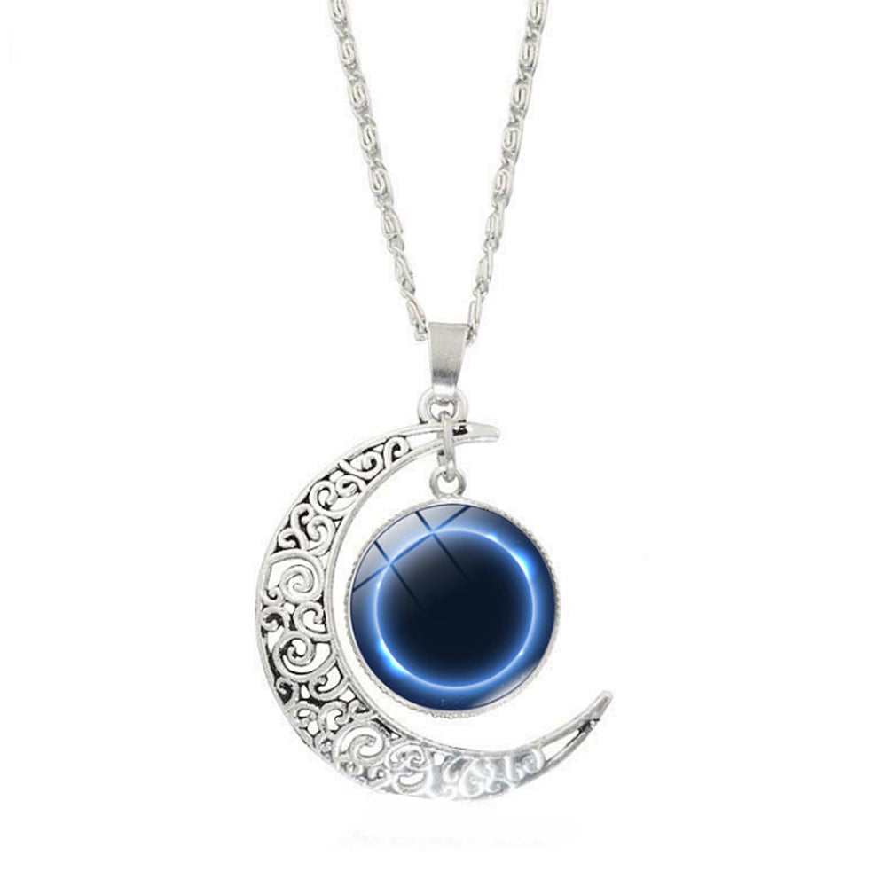 Hot Solar Eclipse Galaxy Astrophile Jewelry Moon Pendants Long Chain Necklaces