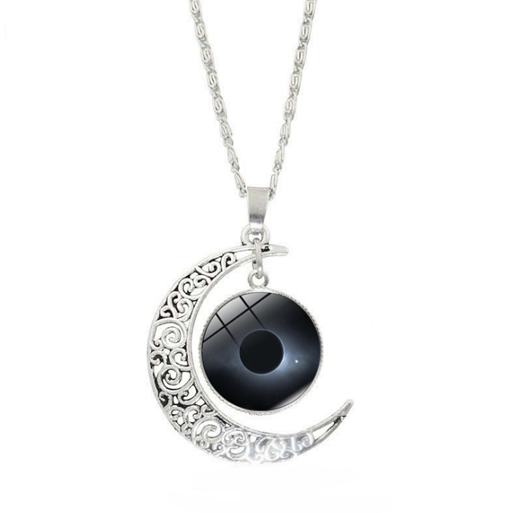 Hot Solar Eclipse Galaxy Astrophile Jewelry Moon Pendants Long Chain Necklaces