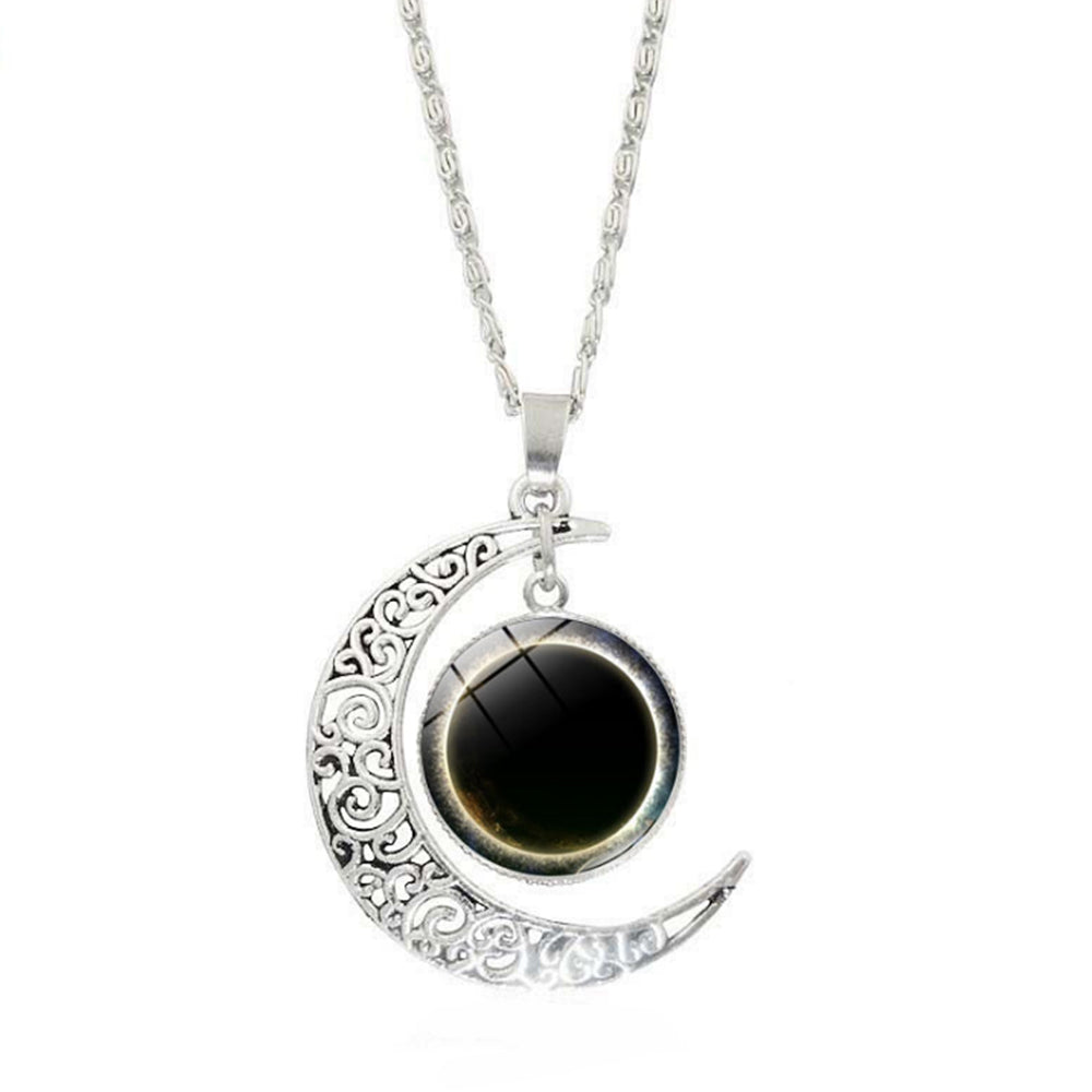 Hot Solar Eclipse Galaxy Astrophile Jewelry Moon Pendants Long Chain Necklaces