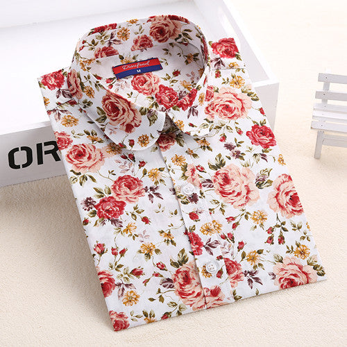 Floral Long Sleeve Shirt Tops for Women
