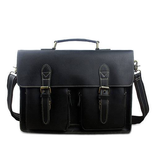 Genuine Leather Vintage Business Briefcases Laptop Bags