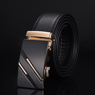 Automatic Buckle Leather Strap Belt For Men