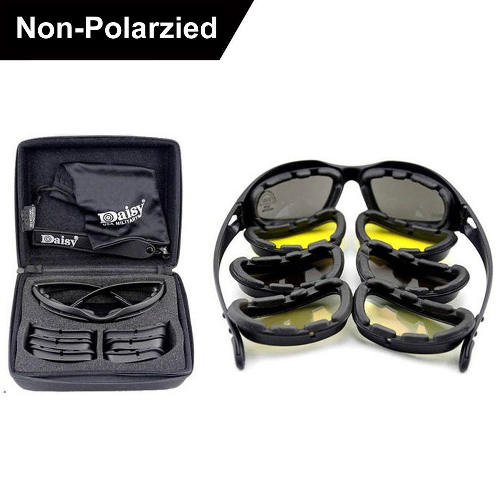 4 Lens Kit C5 Polarized Desert Storm War Sports Military Sunglasses For Men