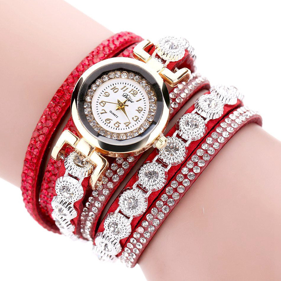 Crystal Bracelet Round Dial Wrist Watch For Women ww-b
