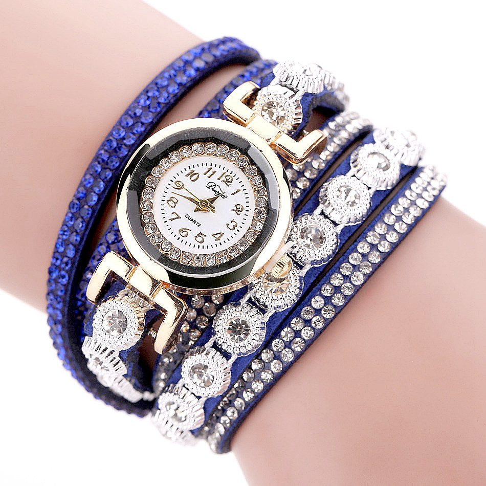 Crystal Bracelet Round Dial Wrist Watch For Women ww-b
