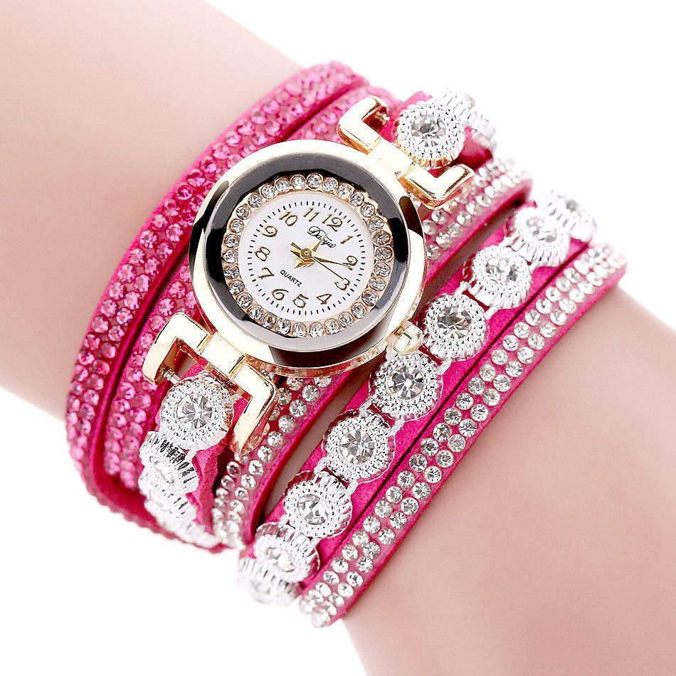 Crystal Bracelet Round Dial Wrist Watch For Women ww-b