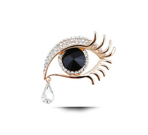 Elegant Crystal Big Eye Waterdrop Angel Tears Brooches For Women