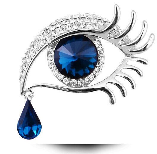 Elegant Crystal Big Eye Waterdrop Angel Tears Brooches For Women