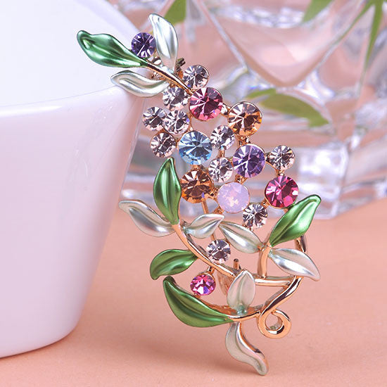 Luxurious Flowers Purple Brooches For Womans