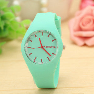 Women Sports Candy-Colored Jelly Silicone Strap Leisure Watch ww-s