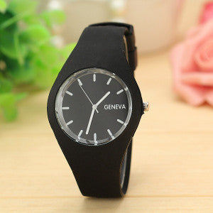 Women Sports Candy-Colored Jelly Silicone Strap Leisure Watch ww-s