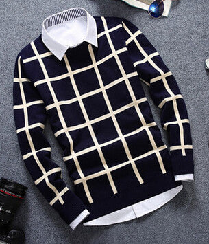 Youth Men Fashion Casual Slim Knit Sweater for Men