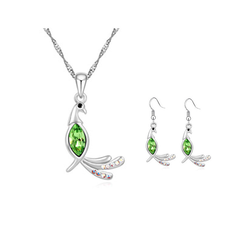 Cute Parrot Bird Elegant Lovely Jewelry Sets Necklaces Earrings