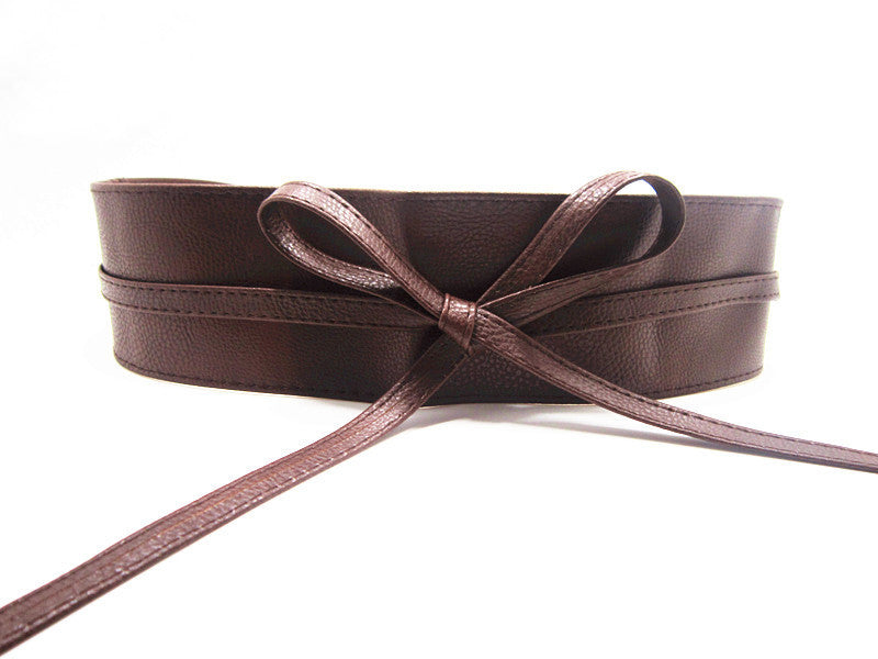 Fashion Circle Soft Leather Bowknot Body Shaping Band Belts for Women