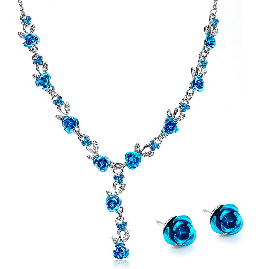 Attractive Flower Vintage Necklaces Earrings Wedding Bridal Jewelry Sets