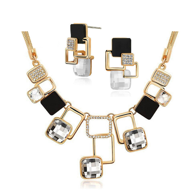 Necklaces Earrings Gold Plated Filled Crystal Jewelry sets