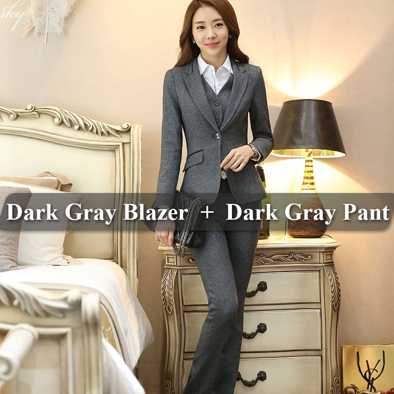 Formal Elegant Business Gray Suits for Women