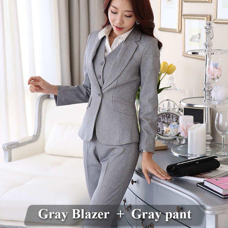 Formal Elegant Business Gray Suits for Women