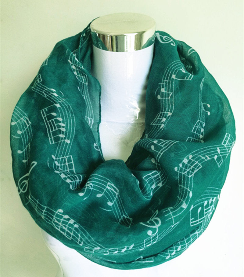 Music Note Sheet Script Printed Scarves