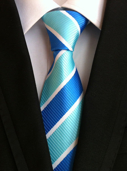 Baby Blue White Woven Classic Men's Ties