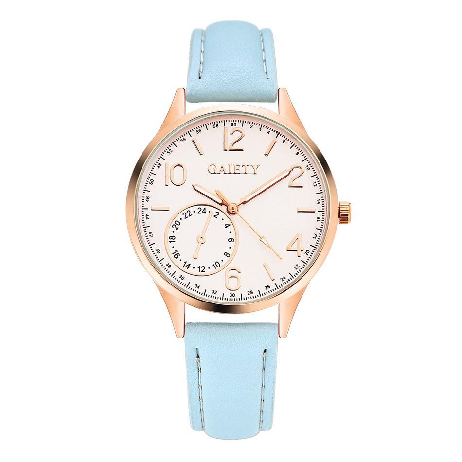 Quartz Leather Strap Wristwatch for Women ww-d