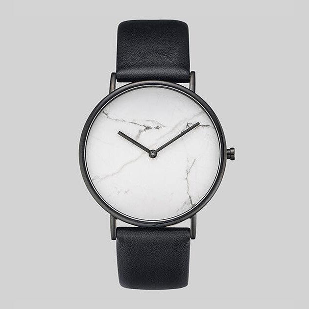 Vintage Rivet Braided Leather Strap Marble Watch ww-d wm-q