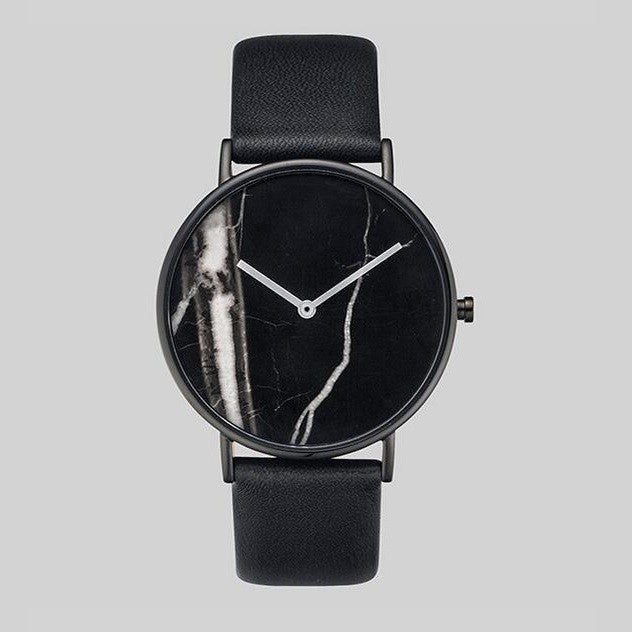 Vintage Rivet Braided Leather Strap Marble Watch ww-d wm-q