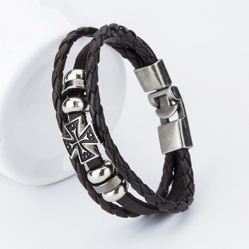 Leather Anchor Hand Made Men's Bracelets