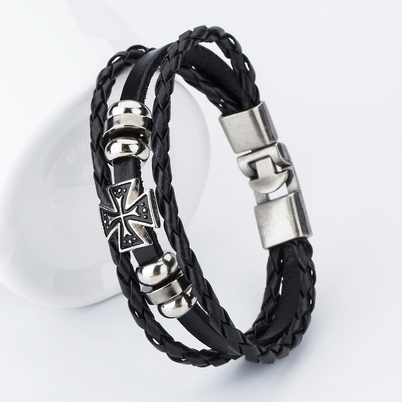 Leather Anchor Hand Made Men's Bracelets