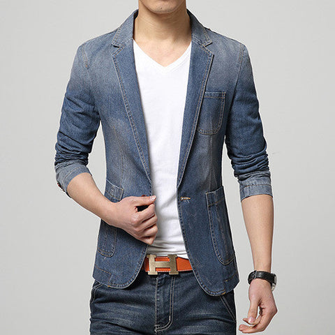 Jeans Casual Fashion Blazer for Men Trend Jacket