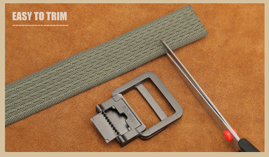 Military Tactical Double Ring Buckle Thicken Canvas Belt for Men