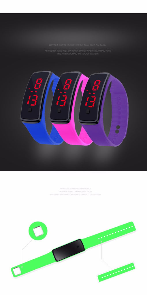 Silicone Women's Bracelet LED Sports Digital Watch ww-s wm-s