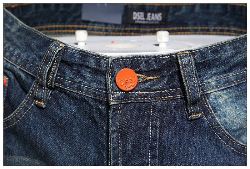 High Quality Blue Color Jeans For Men Ripped Button Pants