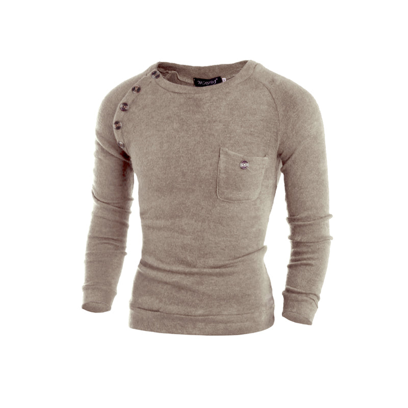 Solid Color Casual Slim Designer Sweater For Men