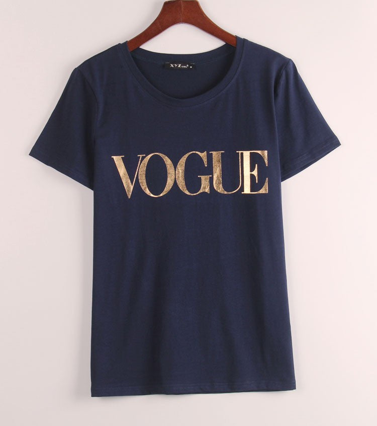 VOGUE Printed Color Fashion Women Tops