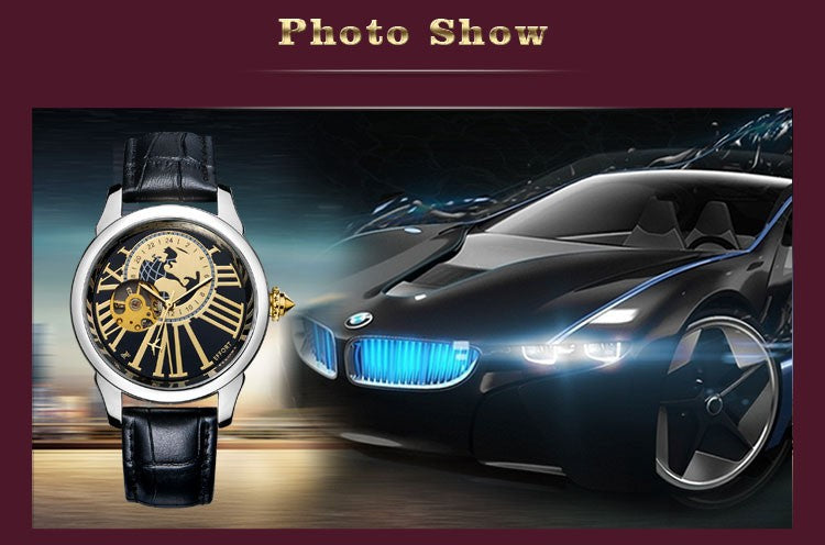 Mechanical Tourbillon Leather Strap Men Luxury Watches wm-m
