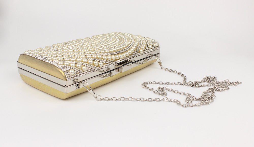 2 Pearl Luxury Clutch Party Evening Shoulder Bags