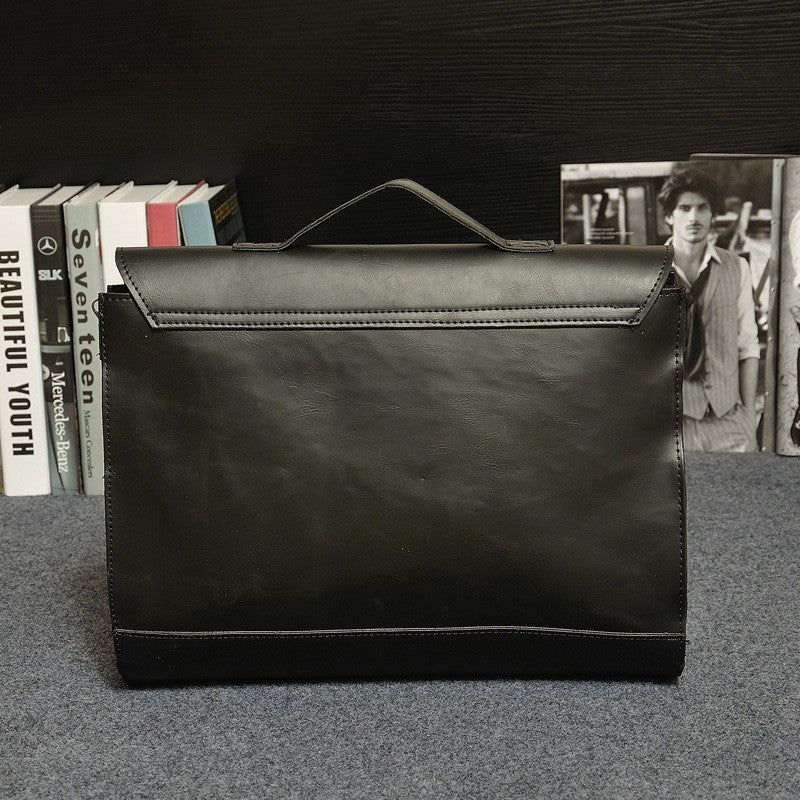 Genuine Leather Vintage Briefcase Business Men's Laptop Bag