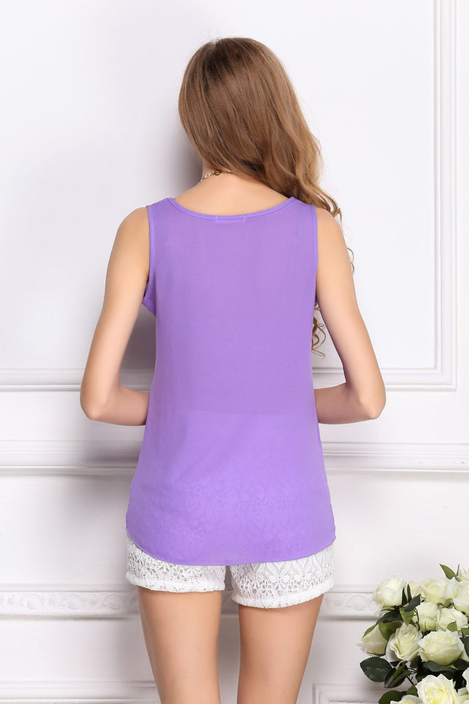 Candy Color Sleeveless Tops