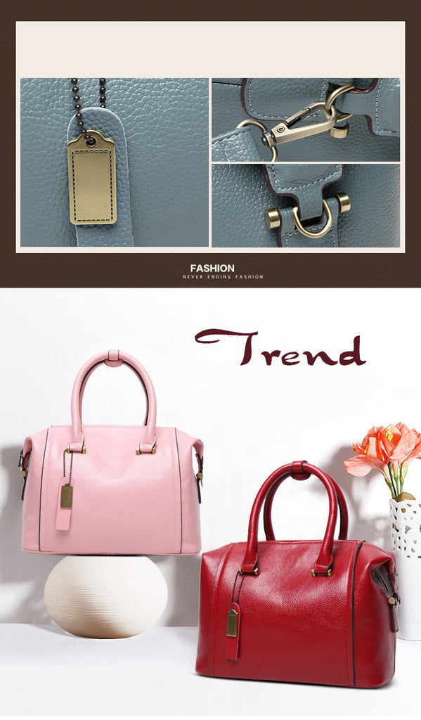 4 Colors Genuine Leather Tote Handbags